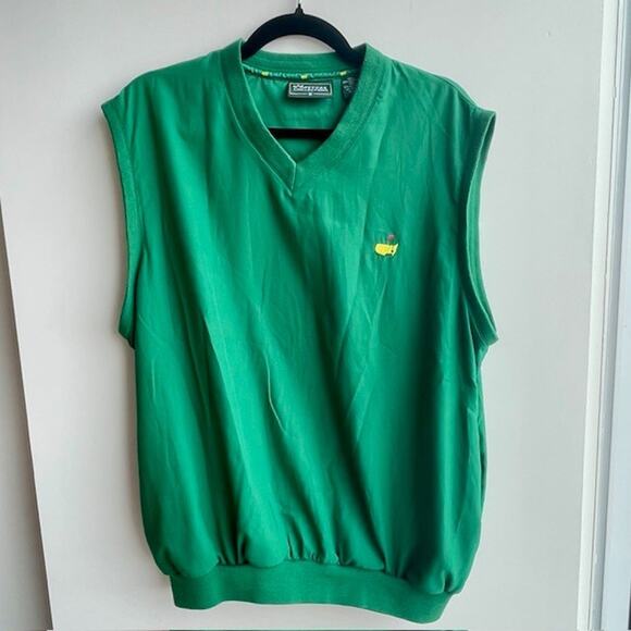Masters Collection Vest Adult Medium Green Golf Polyester Pullover Augusta Mens - Picture 1 of 7
